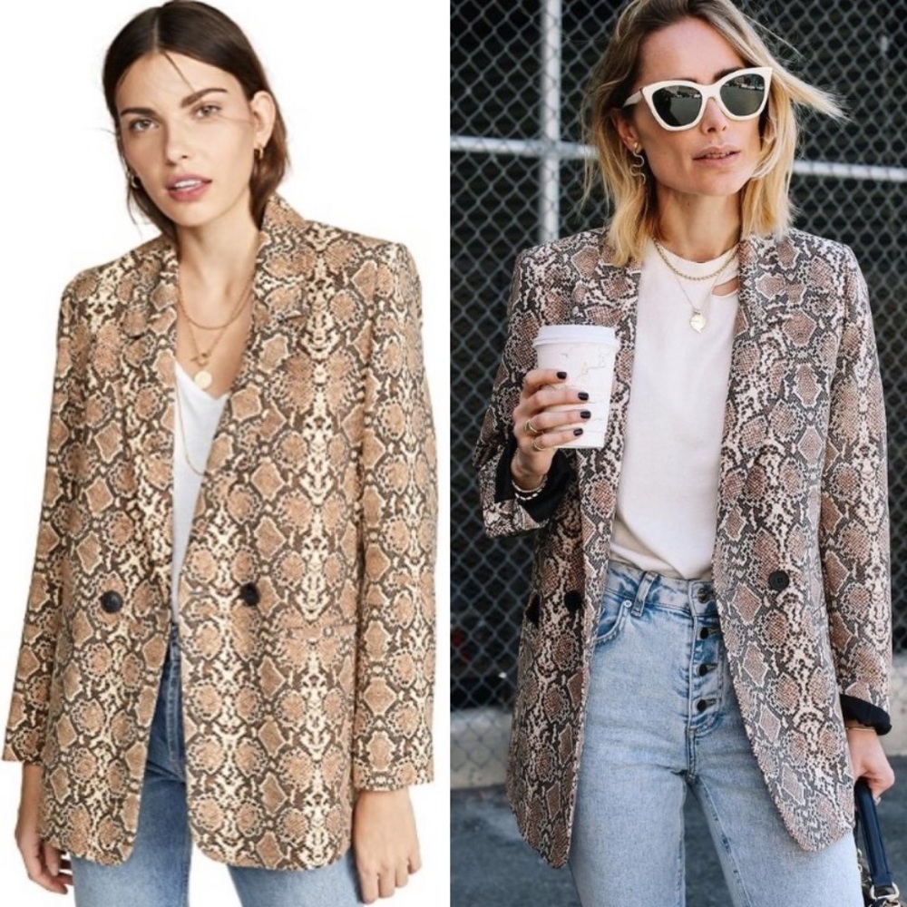 Anine Bing Snakeskin Blazer